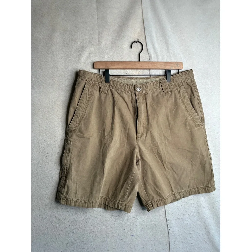 Columbia Mens Omni-Shield Cotton Canvas Cargo Shorts Tan Khaki 36W 9L AM4541